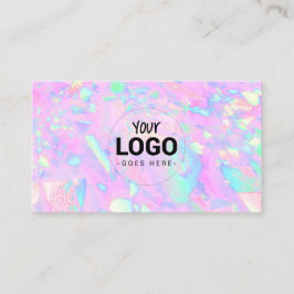 Tarjeta De Visita su logotipo en textura inspirada en el opal rosa