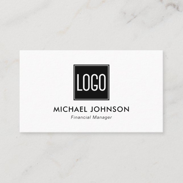 Tarjeta De Visita Su logotipo personalizado simple (Anverso)