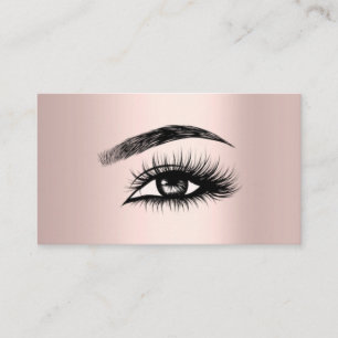 Tarjeta De Visita Su logotipo Rosa de oro Lashes sencillos Minimalis