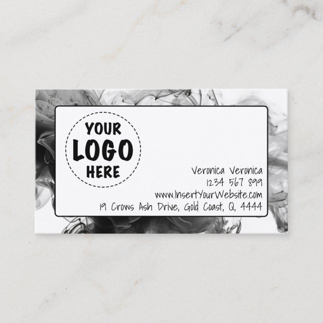 Tarjeta De Visita Su logotipo Smokey Gothic Monocrome (Anverso)
