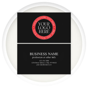 Tarjeta De Visita Su logotipo u otra imagen Negro Rojo y Blanco