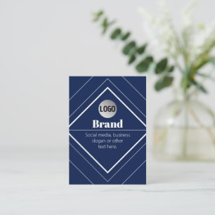 Tarjeta De Visita Su logotipo y diseño moderno personalizable   Azul