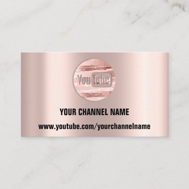 TARJETA DE VISITA SU NOMBRE DE CANAL YOUTUBER LOGO QR ROSAS (Anverso)