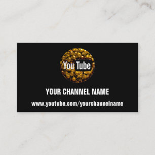 TARJETA DE VISITA SU NOMBRE DE CANAL YOUTUBER SUSCRIBE GOLDEN