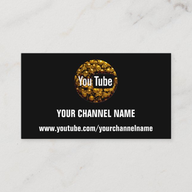 TARJETA DE VISITA SU NOMBRE DE CANAL YOUTUBER SUSCRIBE GOLDEN (Anverso)