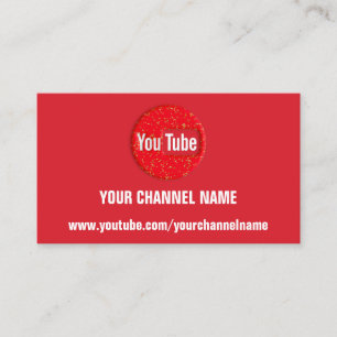 TARJETA DE VISITA SU NOMBRE DE CANAL YOUTUBER SUSCRIBE LOGO CÓDIGO Q