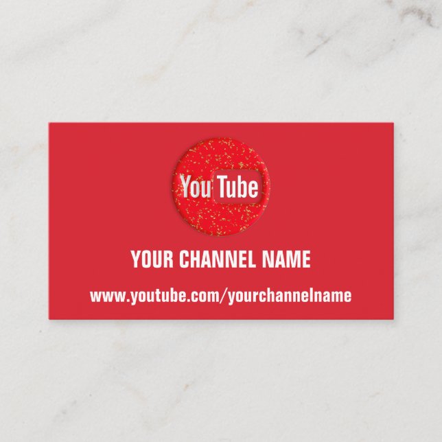 TARJETA DE VISITA SU NOMBRE DE CANAL YOUTUBER SUSCRIBE LOGO CÓDIGO Q (Anverso)