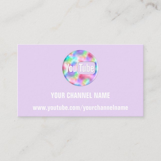 TARJETA DE VISITA SU NOMBRE DE CANAL YOUTUBER SUSCRIBE LOGO QR PINK (Anverso)