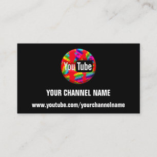 TARJETA DE VISITA SU NOMBRE DE CANAL YOUTUBER SUSCRIBE RAINBOW