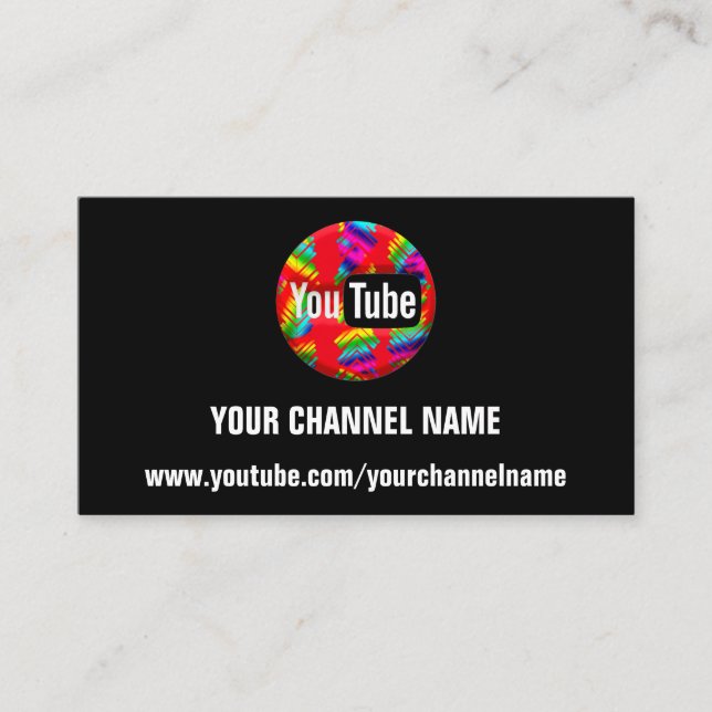 TARJETA DE VISITA SU NOMBRE DE CANAL YOUTUBER SUSCRIBE RAINBOW (Anverso)