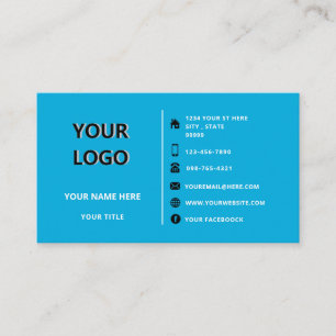 Tarjeta De Visita Su nombre de logotipo Dirección Información Colore