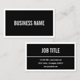 Tarjeta De Visita Su nombre o nombre comercial | Borde blanco negrit