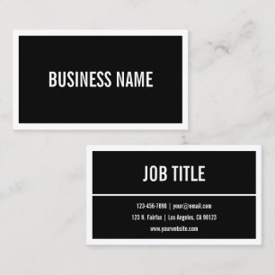 Tarjeta De Visita Su nombre o nombre comercial   Borde blanco negrit