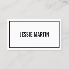 Tarjeta De Visita Su nombre o nombre comercial | Borde negro moderno