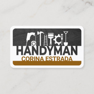 Tarjeta De Visita Su nombre Timber Handyman Tools Signage