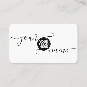 Tarjeta De Visita Su Personalizado de logotipos con un guión elegant
