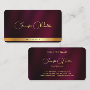 Tarjeta De Visita Su Personalizado Nombre de guión dorado Texto Esqu