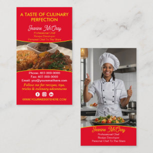 Tarjeta De Visita Su restaurante de fotos Chef Servicios de restaura