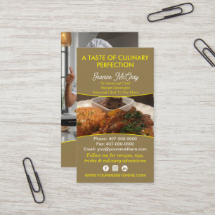 Tarjeta De Visita Su restaurante de fotos Chef Servicios de restaura