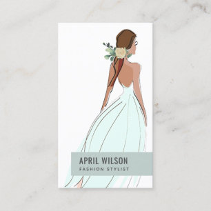 TARJETA DE VISITA SUAVE AQUA BODA GRIS AZUL VESTIDO BRIDAL GOBIERNO