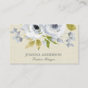 TARJETA DE VISITA SUAVE AQUÍ AZUL DE COLOR DE AGUA VERDE FLORAL