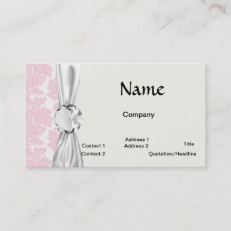 Tarjeta De Visita suave patrón de damasco rosa y blanco floreado