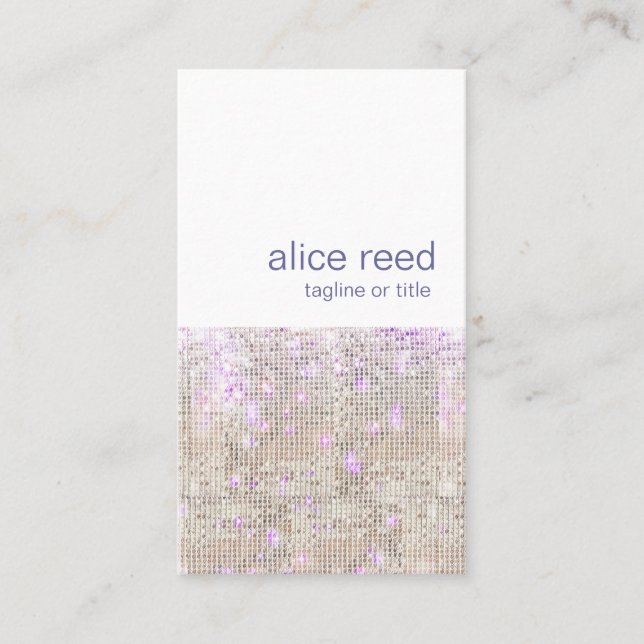 Tarjeta De Visita Suave Purple Silver Secuencias de Belleza Estilist (Anverso)