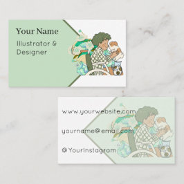 Tarjeta De Visita Suaves Susurros de Verde y Amor de Cachorro
