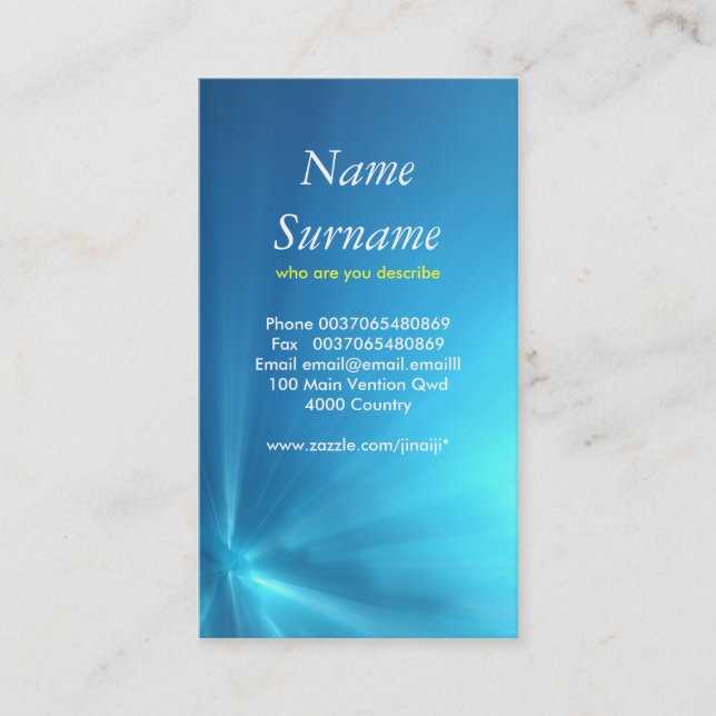 tarjeta de visita subacuática (Anverso)