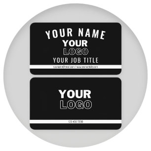 Tarjeta De Visita Sube tu logo Blanco y negro (editable)