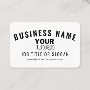 Tarjeta De Visita Sube tu logotipo   Moderno blanco y negro (editabl