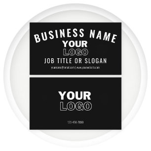Tarjeta De Visita Sube tu logotipo   Moderno negro y blanco (editabl