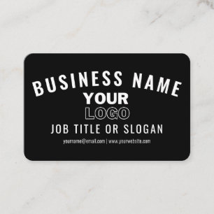 Tarjeta De Visita Sube tu logotipo Moderno negro y blanco (editabl