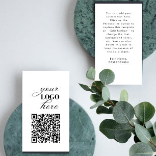 Tarjeta De Visita Sube tu propio código QR de texto con logotipo per