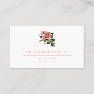 Tarjeta de visita subió vintage del diseño floral