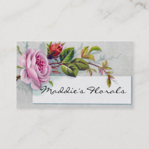 Tarjeta de visita subió vintage rosado