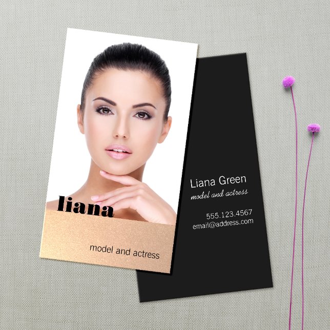 Tarjeta De Visita Subtle Gold Purpurina Fototarjeta (Subido por el creador)