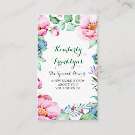 Tarjeta De Visita Succulents botánicos de la flor del jardín floral