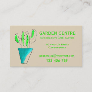 Tarjeta De Visita Succulents del centro de jardín y plantas del