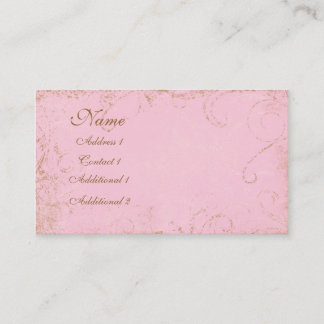 Tarjeta De Visita Sucio femenino, negocio rosado del remolino