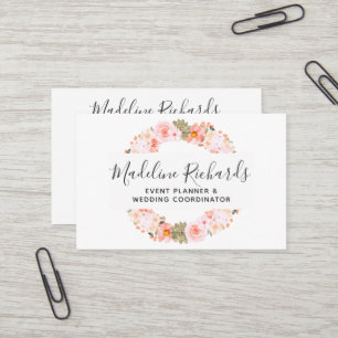 Tarjeta De Visita Suculentas de melocotón y menta chic con iconos de