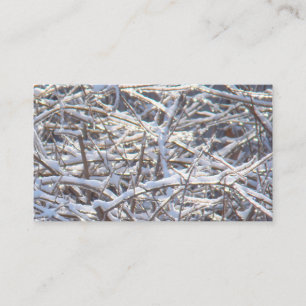 Tarjeta De Visita Sucursales de hielo con nieve en invierno
