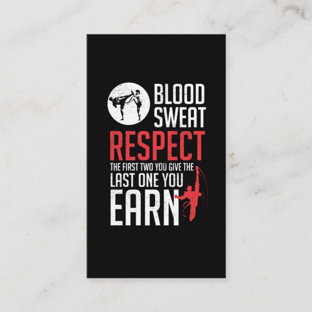 Tarjeta De Visita Sudor de sangre Respect hapkido taekwondo karate j (Anverso)
