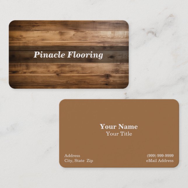 Tarjeta De Visita Suelo De Madera (Anverso / Reverso)