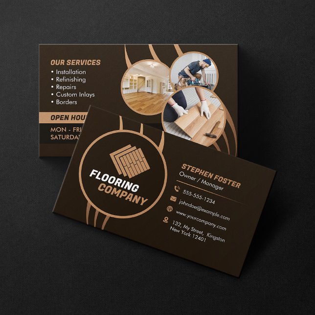 Tarjeta De Visita Suelos comerciales y mosaicos de servicios de parq (Subido por el creador)