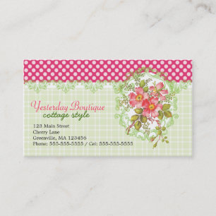 Tarjeta De Visita Sueño rosado de la cabaña de las flores del