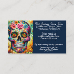 Tarjeta De Visita Sugar Skull Odbilis Única Tienda de ventas Etsy
