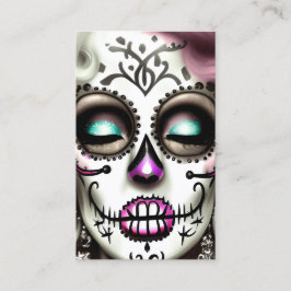 Tarjeta De Visita Sugar Skull Woman Dark Grunge Gótico Stea