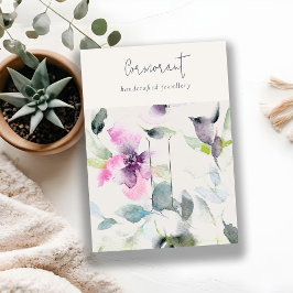 Tarjeta De Visita Sujetador de pasador de guiones florales suaves de