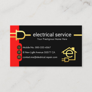 Tarjeta De Visita Suministro de enchufe de alimentación eléctrica de